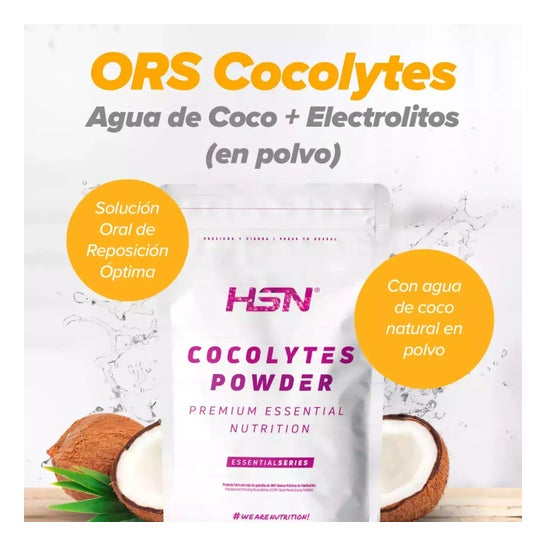 HSN ORS Cocolytes Agua de Coco + Electrolitos en Polvo Limón 150g