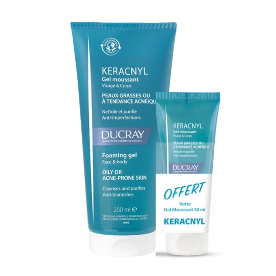 Ducray Set Keracnyl Gel Moussant 200ml + 40ml