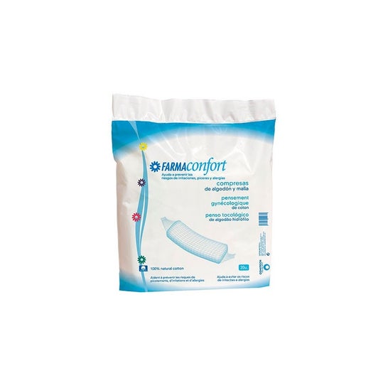 Pharmaconfort cotton pads and mesh 20Uds