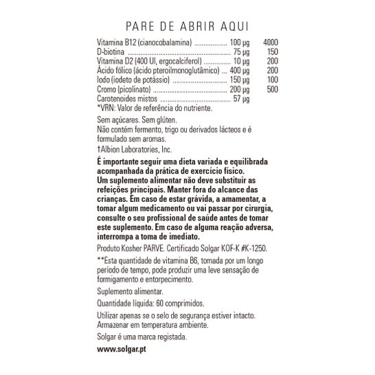 Solgar VmPrime 60 Comprimés