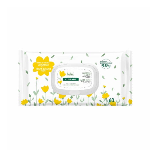 Klorane Bébé Lingettes Nettoyantes À L'Eau 60 Unités