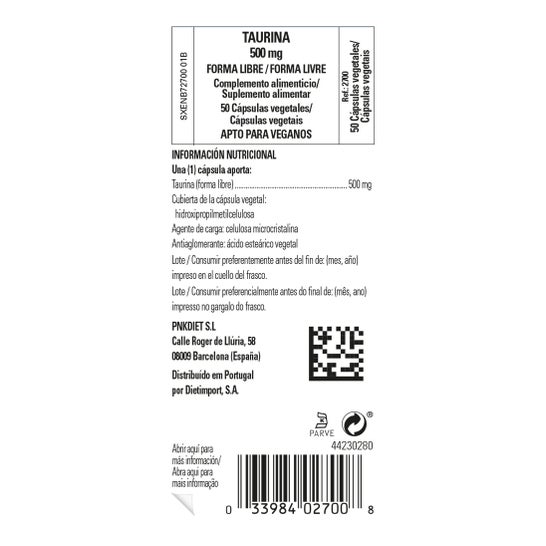Solgar Taurine 500mg 50 gélules végétales