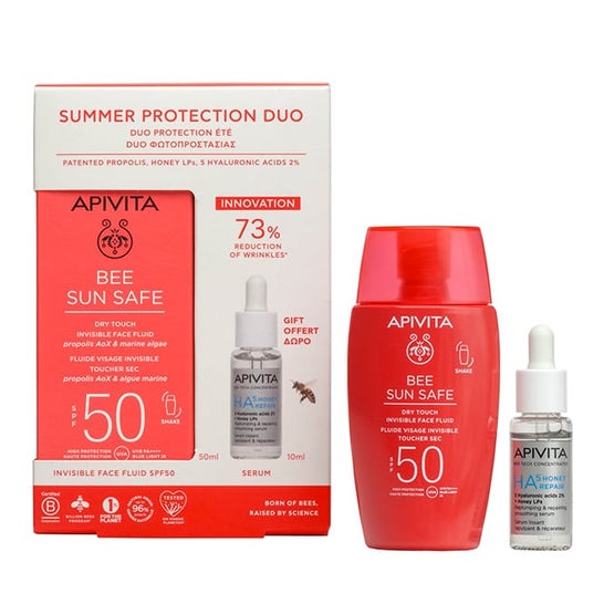 Apivita Kit Bee Sun Safe Fluide Visage Invisible Spf50 + Serum