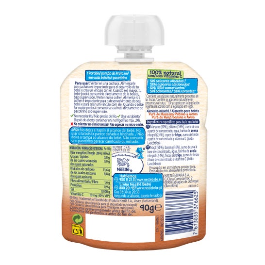 Nestlé Naturnes Pomme Banane et Avoine 90g