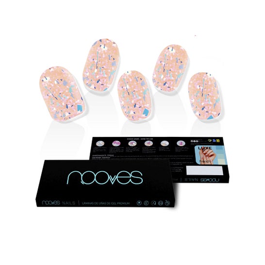 Nooves Peach Galettes Premium Luxe Feuille Ongles Metallic 20uts