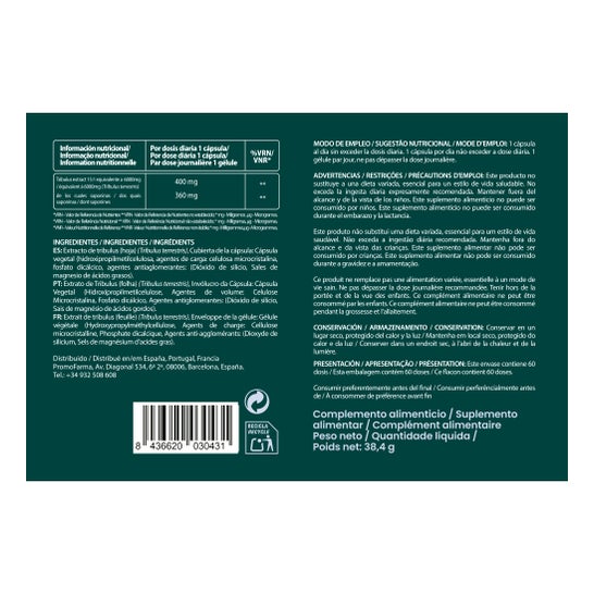 DocMorris Tribulus 6000mg 60 Gélules (Expire dans moins de 6 mois)