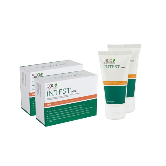 500Cosmetics Packs Intest Hemorroides 2x60Caps + Crema 2x100ml
