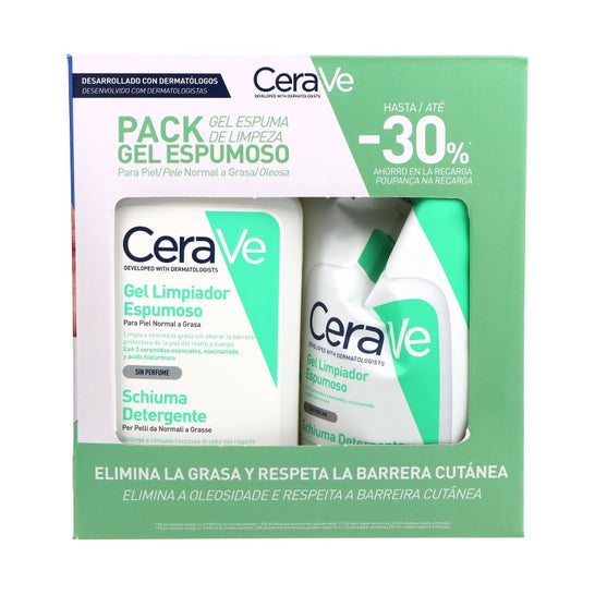 Cerave Pack Gel Moussant Nettoyante 473 ml + Recharge 473 ml