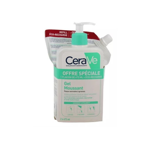 Cerave Pack Gel Moussant Nettoyante 473 ml + Recharge 473 ml