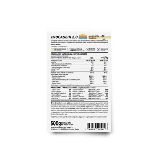 HSN Evocasein 2.0 Caseína Micelar + Digezyme® Vainilla Caribeña 500g
