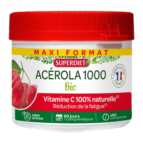 Super Diet Maxi Pot Acerola 1000 Bio 60 comprimés
