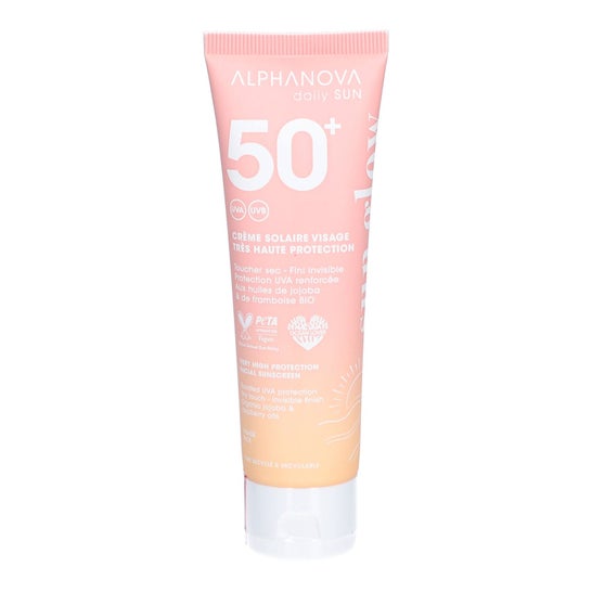 Alphanova Daily Sun Glow Crème Solaire Visage Spf50+ Bio 50ml