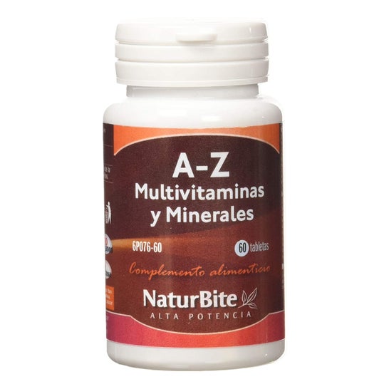 Naturbite A-Z Multivitamines et Minéraux 60 Tabs