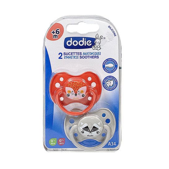 Dodie Sucette Anatomique Silicone +6 Mois Duo Masque A34
