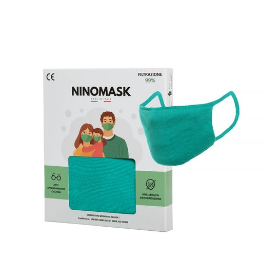 Ninomask Masque Femme Coloris Turquoise + 20 Filtres