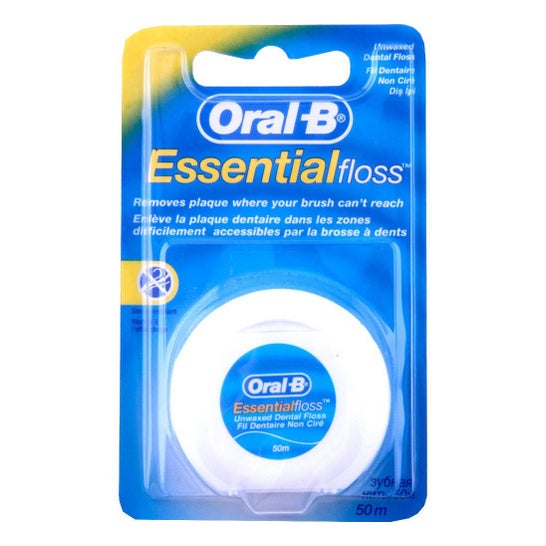 OralB Essential Floss Fil Dentaire Ciré Gout Menthe 50m