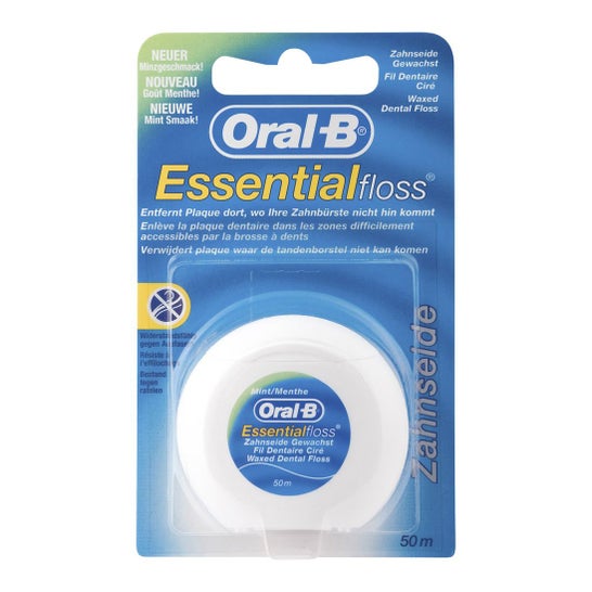 OralB Essential Floss Fil Dentaire Ciré Gout Menthe 50m