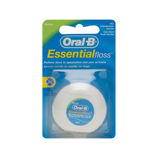 OralB Essential Floss Fil Dentaire Ciré Gout Menthe 50m