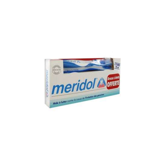 Méridol Dentifrice Lot De 2 x 75ml + Brosse À Dent Offerte