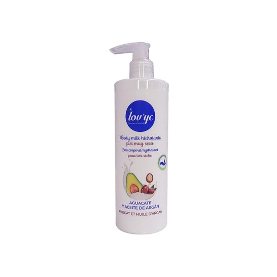 Lovyc Body Milk Hydratante Avocat et Argan Peaux Très Sèches 400ml