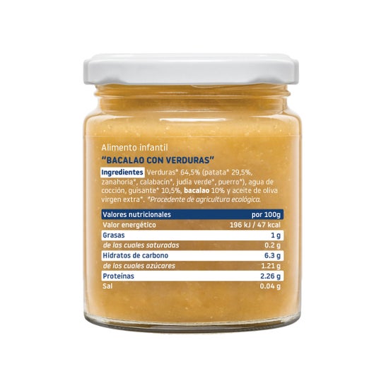 Smileat Tarrito Ecológico de Bacalao con Patatas y Verduras 230g