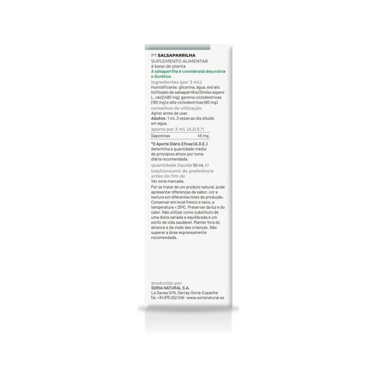 Extrait de salsepareille Xxi 50ml Soria Na
