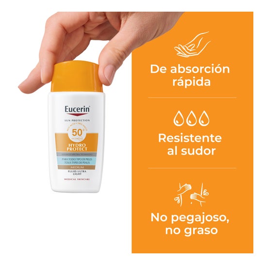 Eucerin Hydro Protect Fluido Ultra Light Tinted Medio SPF50+ 50ml