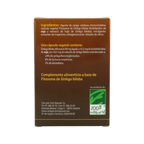 Ginkgo 100 % naturel 60 gélules