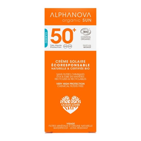 Alphanova Organic Sun Crème Solaire Visage Bio SPF50+ 50ml