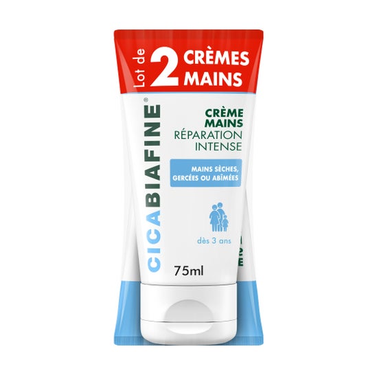Biafine Cicabiafine Crème Mains Réparation Intense 2x75ml