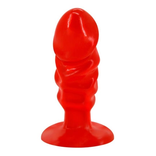 Baile Unisex Anal Plug With Suction Cup Red 1ut