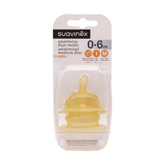 Suavinex™ Tétine anatomique latex à large bouche T-1 2 pcs