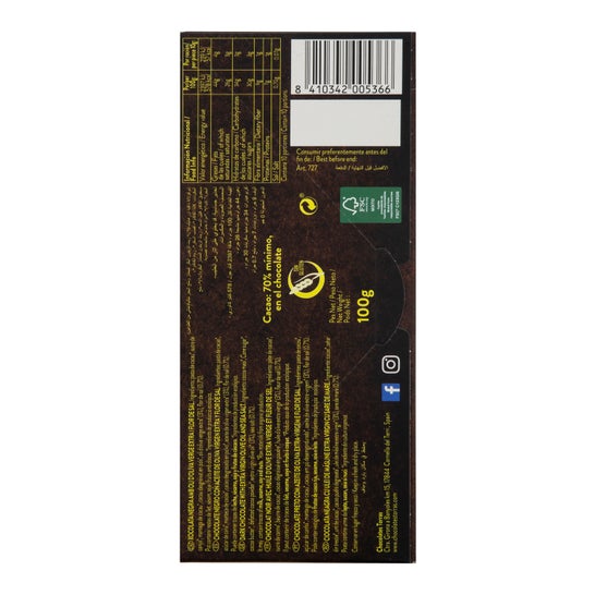 Torras Black Choco 70% Cacao A.Oliva 100g