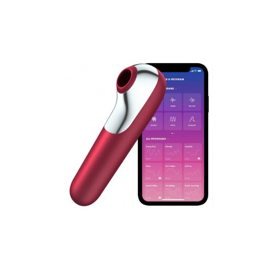 Satisfyer Dual Love Vibrator and Sucker Red 1pc