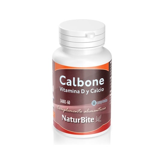 Naturbite Vitamine D et Calcium Calbone 60 Gélules
