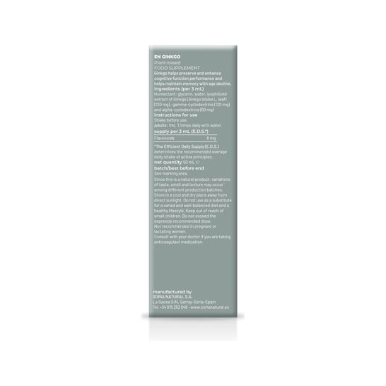 Extracto Ginkgo 50 Ml Xxi Soria Natural *