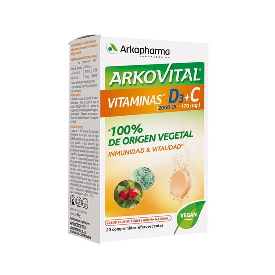 Arkovital Vitamine D3 + C Effervescente 20comp