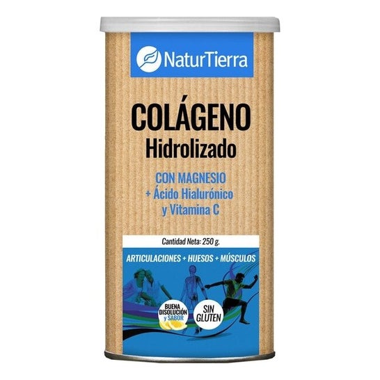 Naturtierra Colágeno Hidrolizado con Magnesio + Ácido Hialurónico y Vitamina C 250g