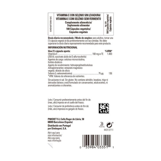 Solgar Vitamine E Avec Sélénium Sans Levure 100 Caps