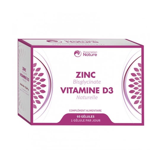 Prescription Nature Zinc Vitamine D3 60 Gélules