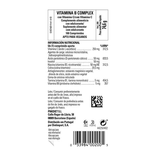 Solgar Vitamin B-Complex Avec Vitamine C 100 Comprimés