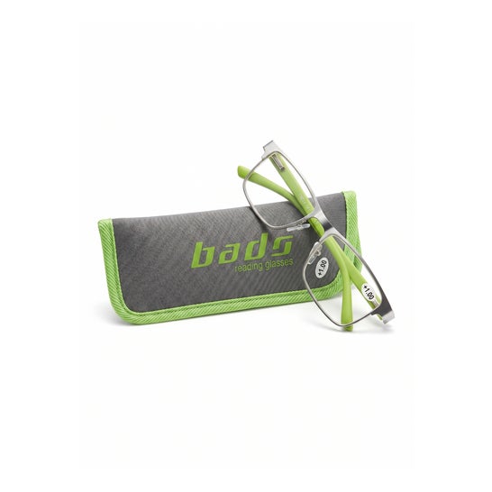 Lunettes de lecture Bads Argent-Vert +2.0 1pc