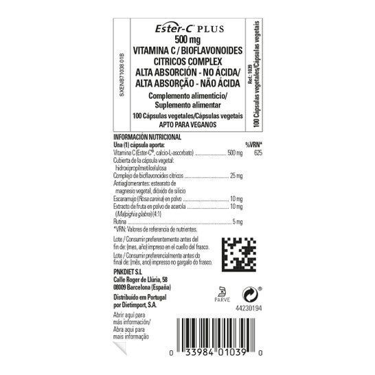 Solgar EsterC Plus 500 Vitamine C 100 gélules Végétales