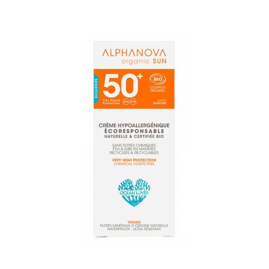Alphanova Organic Sun Sensitive Crème Hypoallerg Spf50+ Bio 50g