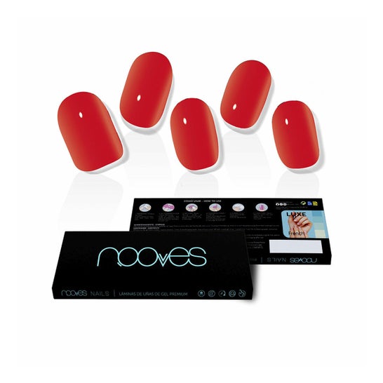 Nooves Crimson Red Premium Luxe Solid  Feuille Ongle Rouge 20uts