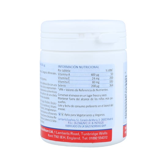 Lamberts Sélénium 200åµg + Vitamines A+c+e 100 Comprimés