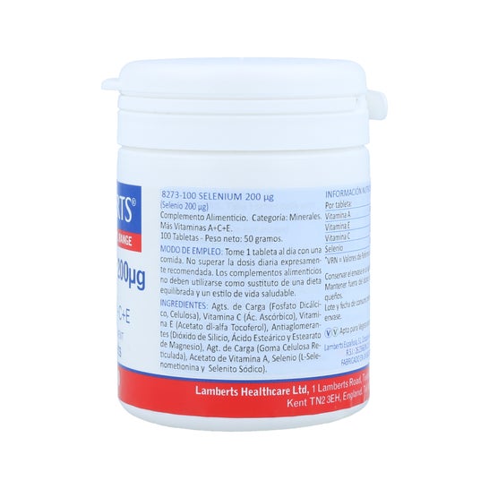 Lamberts Sélénium 200åµg + Vitamines A+c+e 100 Comprimés