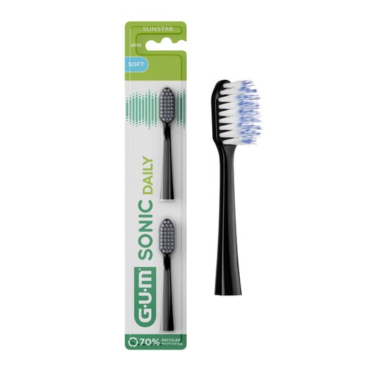 GUM Sonic Recharge Brosse à Dents Noir 2 Unités