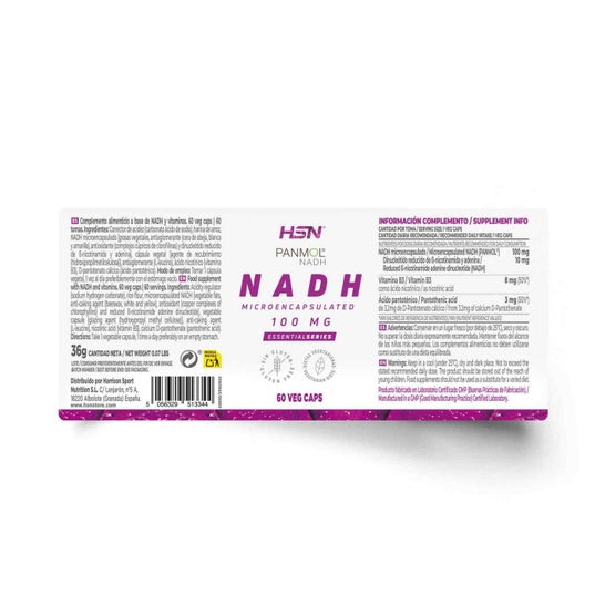HSN NADH Microencapsulado 100mg Panmol®️ 60vcaps