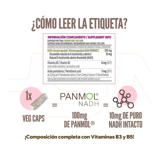 HSN NADH Microencapsulado 100mg Panmol®️ 60vcaps